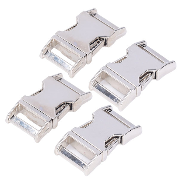 4 st Sidospännen 25x47mm Zinklegering Glansig Hållbar Bred Användning Metallspänne för Ryggsäck Hundhalsband DIY Vit Nickel