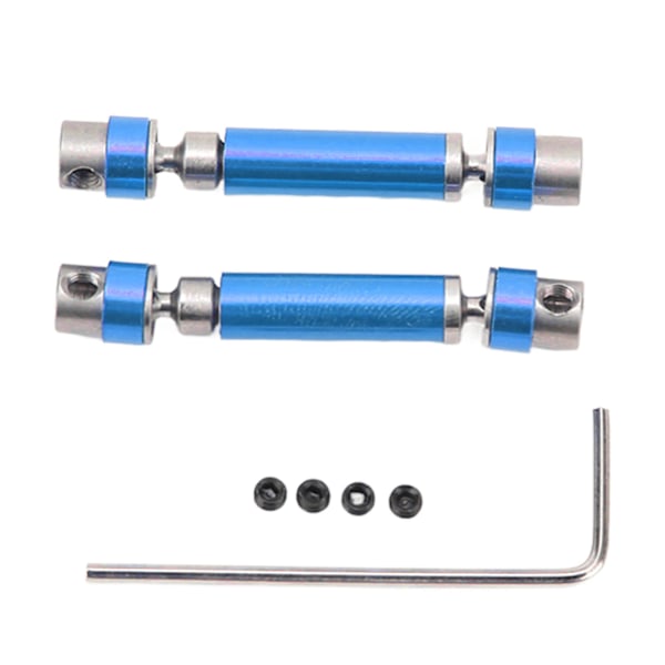 2 st Drivaxlar Fram Bak Mitt Aluminiumlegering Slitstark Rostfri Transmissionsaxel för FMS 1/24 FCX24 Blå