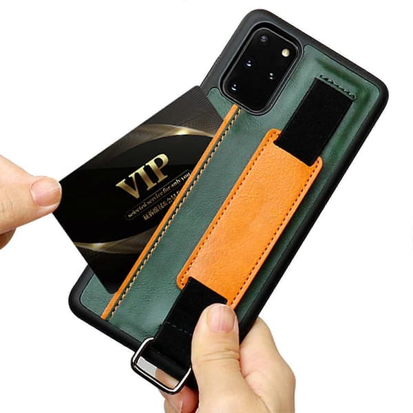 Leather Case Compatible with Samsung Galaxy S22 Ultra/s22+/s22, Shockproof Protective Case with Wrist Strap