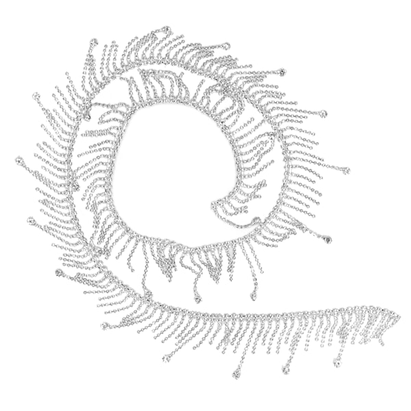 Rhinestone Fringe 1 Yard Elegant Stil Mycket Tålig Utsökt Glansig Miljövänlig Rostfri Allmänt Använd Rhinestone TrimRund Rhinestone