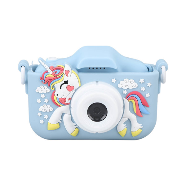 Barnkamera Dubbelkamera 2.0in IPS-skärm 1080P Videokamera Leksak med 32G Minneskort Blå
