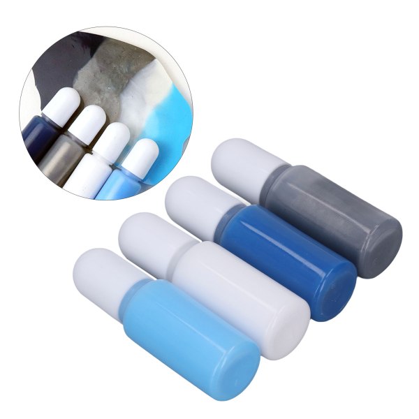 Epoxyharpikspigmentsæt med høj koncentration - 4 farver til smykkefremstilling, støbning og figurer - marineblå, grå, hvid, lyseblå