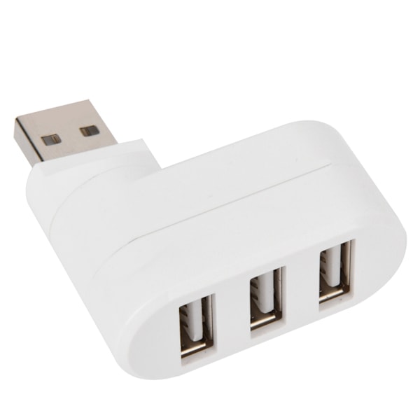USB Hubbar Portar USB 2.0 Mini Roterande Splitter Adapter Hub för PC Notebook Laptop Mac Vit