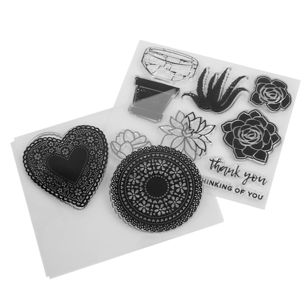 2 ark klare stempler, der kan bruges gentagne gange, DIY-kortfremstillingsstempler til kortfremstilling, DIY-scrapbooking, journalføring