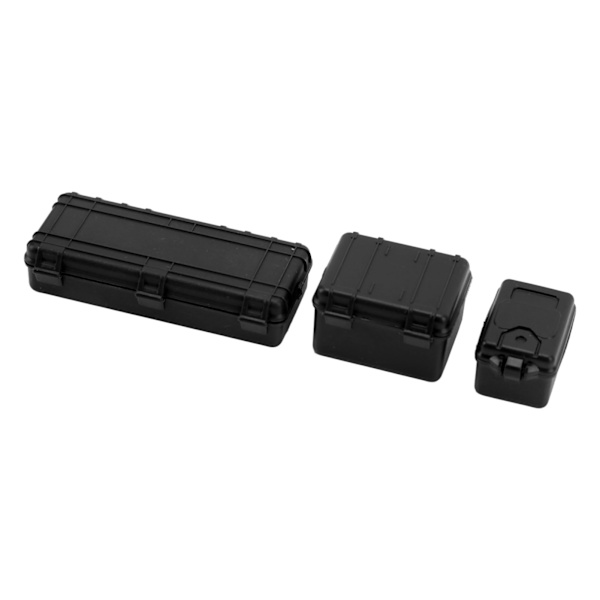 3 st RC-bil Simulerings Resväska Stor Medium Liten RC Crawler Resväska Dekoration för 1/18 1/24 Svart
