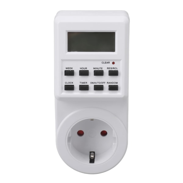 Indendørs Mini Stikkontakt Timer Digital Nedtællingstimer Stikkontakt Indendørs Tidsindstillet Strømafbryder med Nedtælling Strømafbrydelse Beskyttelse EU Stik 230V 16A 3680W.μ