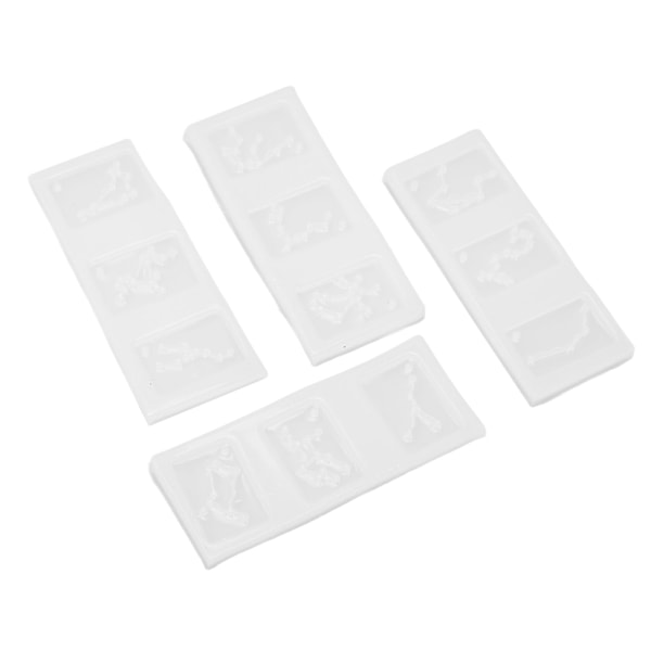 4 stk Silikonform Speil Krystall Dråpe Lim UV Resin Form Punch Free 12 stjernetegn Anheng Silikonform