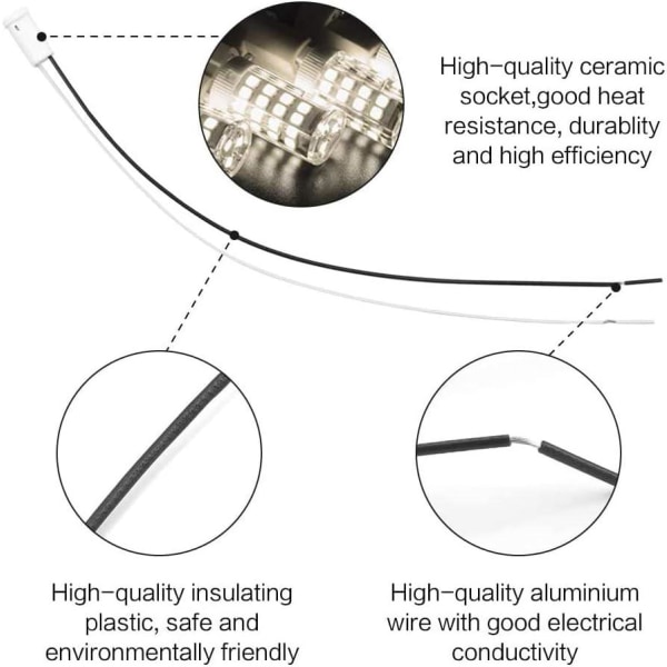 25 kpl G4-polttimopidike keraaminen pohja 30cm teflonjohdolla G4-polttimopidike kvartsihalogeenilampuille Hehku-LED-lamput