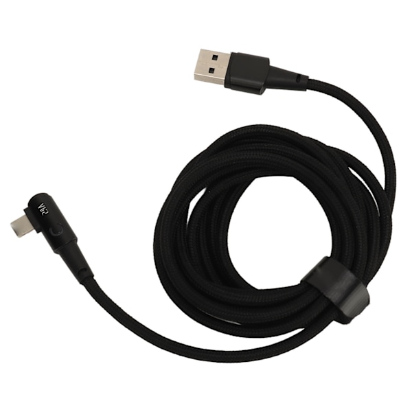 Opladerkabel til iPhone 90 Grader 2 Meter Hurtig Opladning 2.4A Kabel Sort
