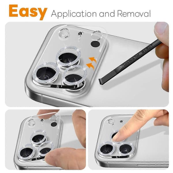 NORTHJO Camera Lens Protector for iPhone 17 Pro Max, Glitter Bling Circles, Tempered Glass HD Clear 3D
