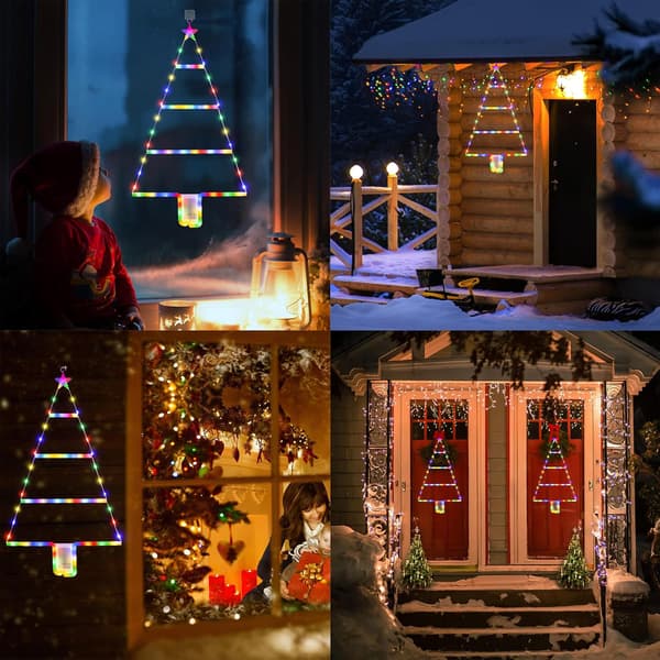Batteridrevne julelys - 40 cm LED-stigejulelys med timer, 8 moduser, vanntette stigejulelys