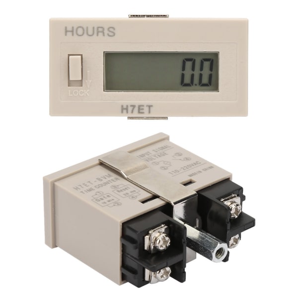 AC 110-220V H7Et BVM Digital Elektrisk Räknare Totalisator med 6-siffrig LCD-display (0,0 timme)
