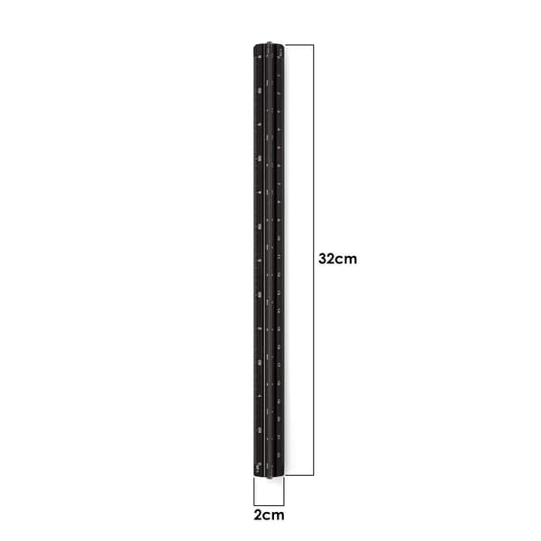 Arkitektskala, Triangulär aluminiumskala, metrisk 1:20, 1:25, 1:50, 1:75, 1:100, 1:125 Standard 30 cm