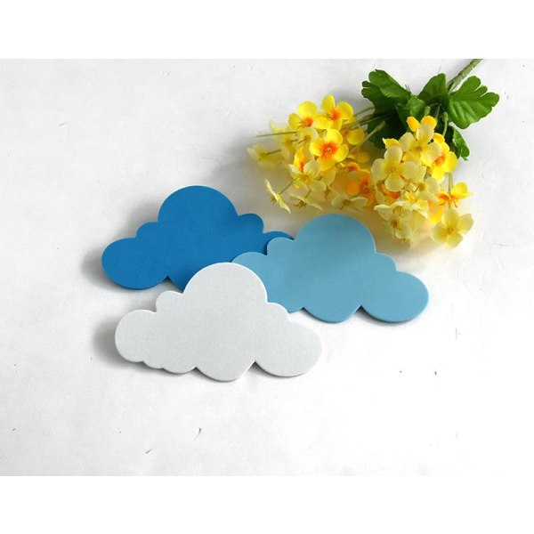 24 deler Cloud Kids veggklistremerker - Veggdekor for babyrom - Enkel å henge pastellblå