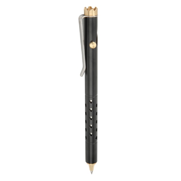 Bolt Action Pen Aluminum Crown Solid Brass Pen Writing EDC Pocket Ballpoint for Business Signature Gifting Black