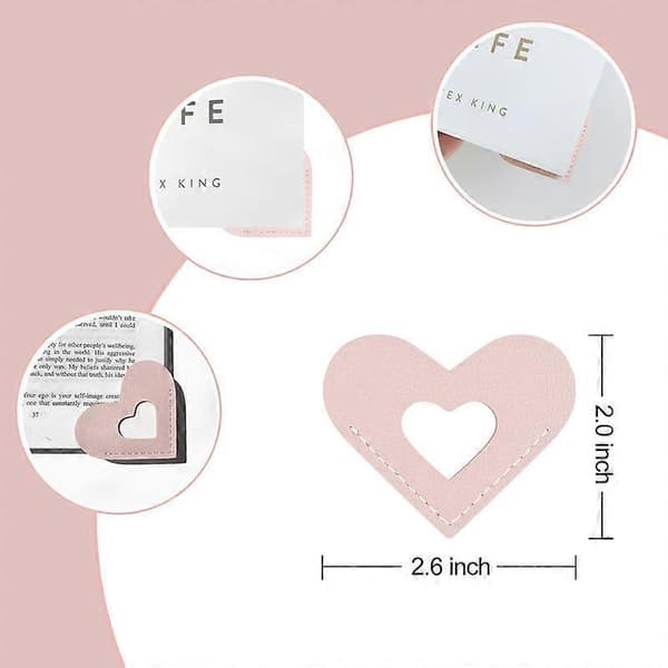 Cute Hollow Heart Corner Bookmark, Personalized Book Accessories