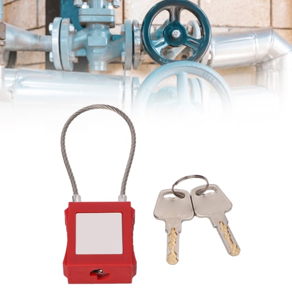 Rött stål säkerhetshänglås med 2 nycklar för lockout Tagout kabellås
