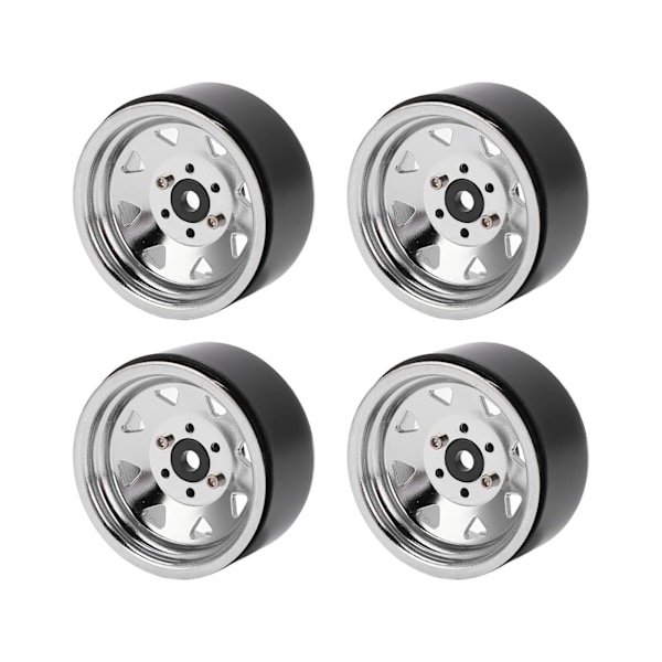 4 st RC-bil Hjulnav 1.9 tum Slitstark Järn RC Crawler Hjulfälgar Navbyte för Axial Silver
