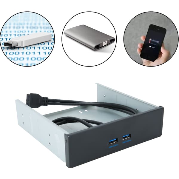 Høyhastighets 20-pinners 2-ports USB 3.0 Hub optisk diskdriver frontpanel