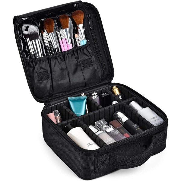 Makeup Taske Rejse Makeup Case Professionel Organizer Taske Kosmetiske opbevaringsæsker Vandtæt bærbar makeup taske, med aftagelige rum