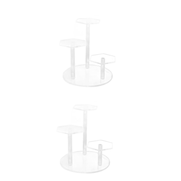 2PCS Figur Display Stativ Akryl Riser 3 Tier Enkel Montering Ren Allsidig Organizer Holder for Samling Smykker Dukke