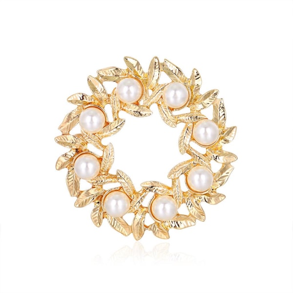 Barokk stil Europeisk og amerikansk bladbrosjer perler legert kranser gylne knapphull mote atmosfære klær tilbehør
