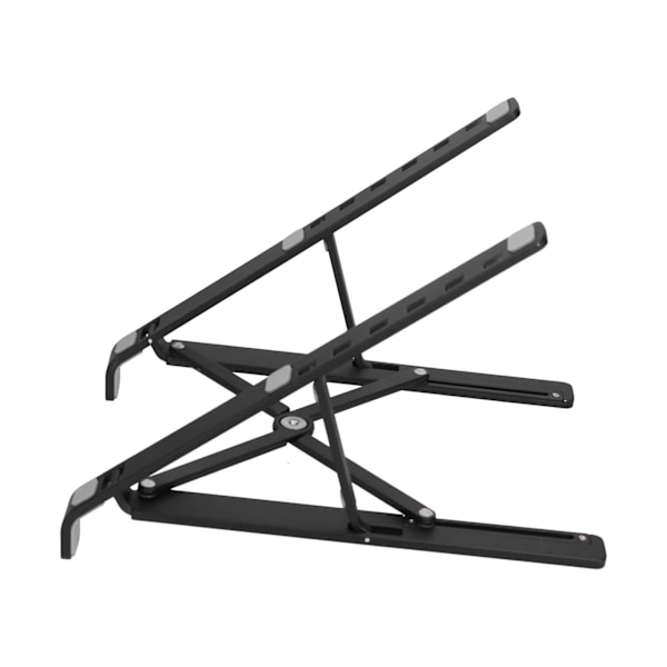 Bærbar computerstand, foldbar, i aluminiumlegering, bærbar computerstand, bærbar computerstativ, kølerist, sort