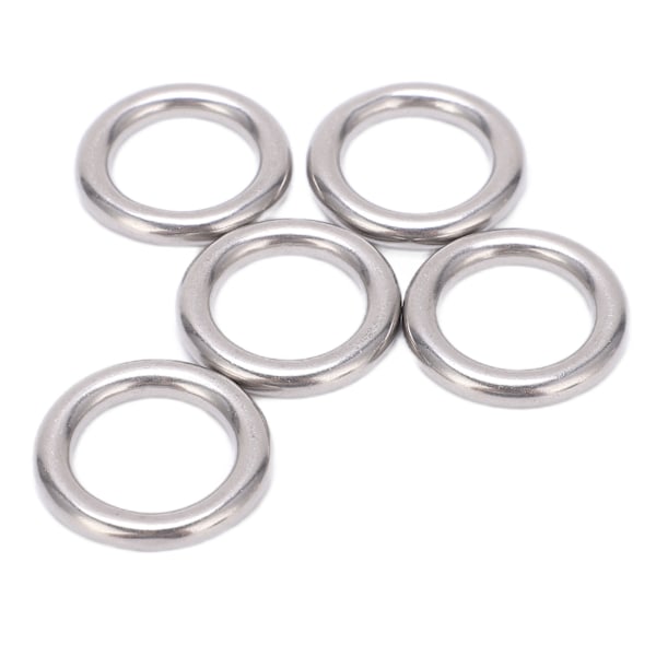 5 stk 304 rustfrit stål, runde O-ringe, sømløs, sømløs metal O-ring til sejlads, dykning 5x20 mm