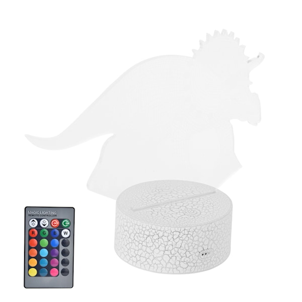 RGB Dinosaurieformad Nattlampa 16 Färger 4 Lägen Dimbar Bordslampa Present med Touch Fjärrkontroll