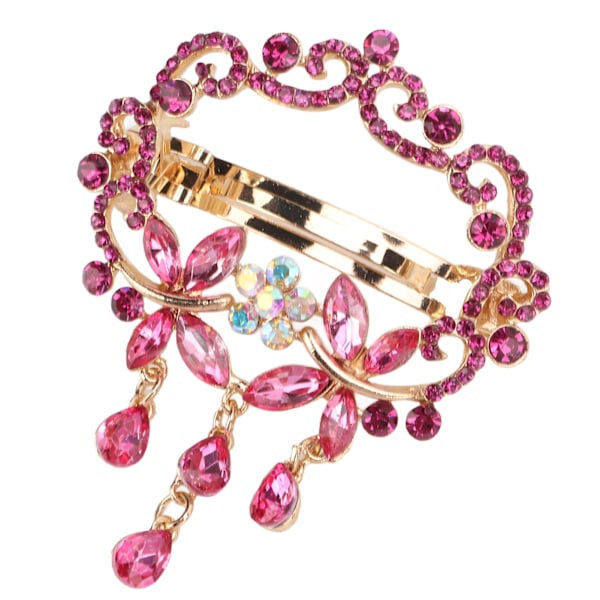 Hårspännen Elegant Stil Legering Harts Rhinestone Livfulla Färger Robust Hållbar Iögonfallande Små Hårklämmor Rosröd