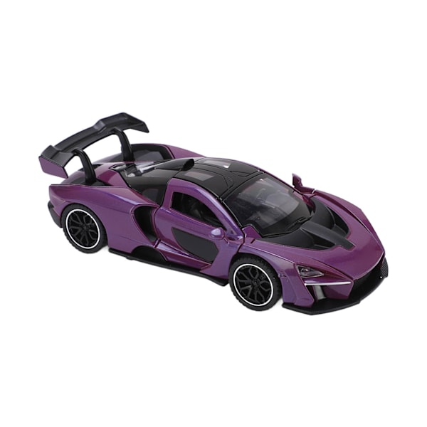 1/32 Valettu legering auto malli Kulumiskestävä Ääni- ja valopalaute Force Leikkiauto 3+ (violetti)