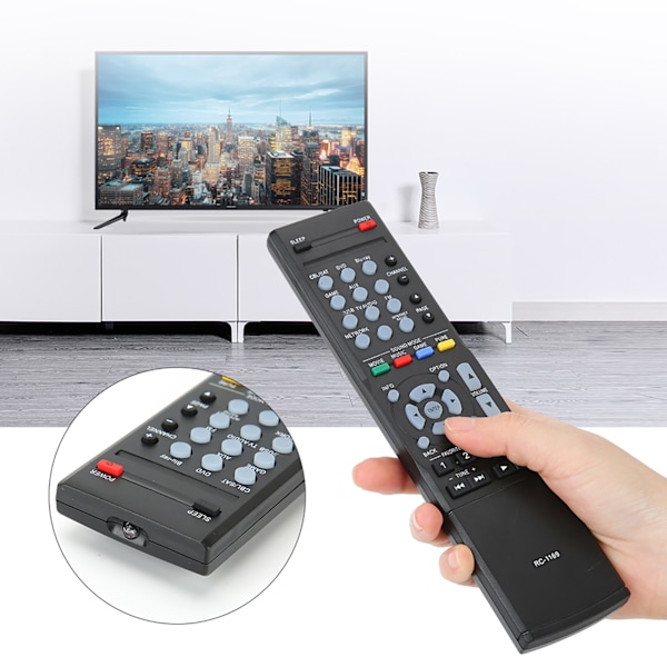 ABS Holdbar Sort Effektforstærker Controller Fjernbetjening Erstatningstilbehør til DENON RC-1169