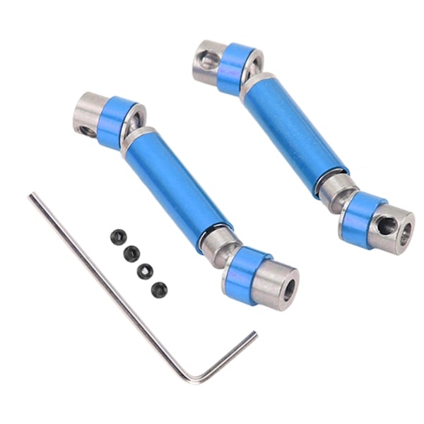 2 st Drivaxlar Fram Bak Mitt Aluminiumlegering Slitstark Rostfri Transmissionsaxel för FMS 1/24 FCX24 Blå