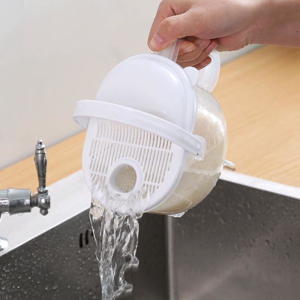 Creative Home Køkken Risvasker Ny Plastic Si Ris Lazy Hand Cup Asfalt Ris Si