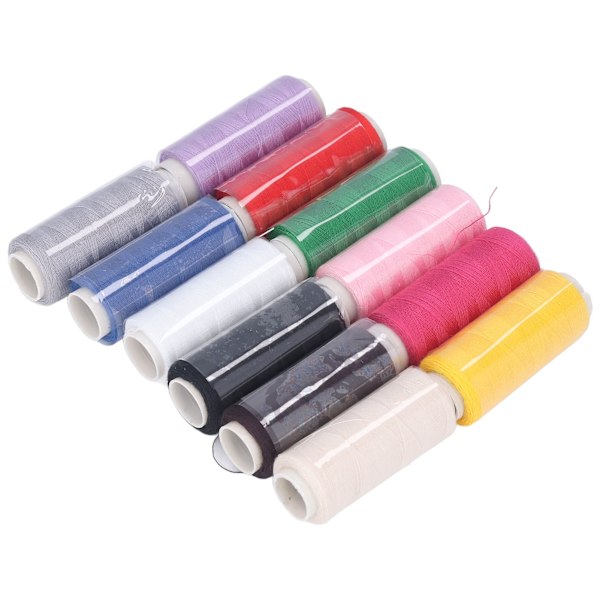 Sytråd Hushåll 12 Färger 250 Yards Handgjord Polyester Sytråd DIY Sömnad Broderi Quilting Verktygsset