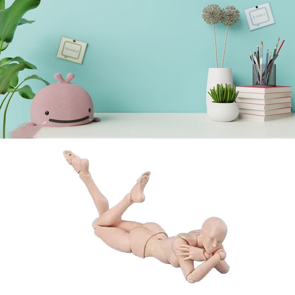 Justerbar, justerbar actionfigur - Slidstærk PVC-krop til tegning, familie, kontor - Hudfarve Skin