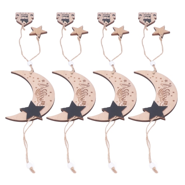 4 stk. Eid Måne Ornament Tre Måne Stjerne Slitesterk Utsøkt Design Tre Måne Stjerne Anheng for Hjemmefest Kontor
