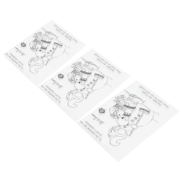 3 stk. Klar Stempel Unik Snømann Design Resirkulerbare Transparente Prege Stempler for DIY Scrapbook Håndverk