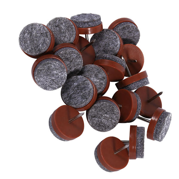 20x Möbelbord Stolben Golvfilt Dyna Glid Glid DIY Spik Skydd Brun 24mm