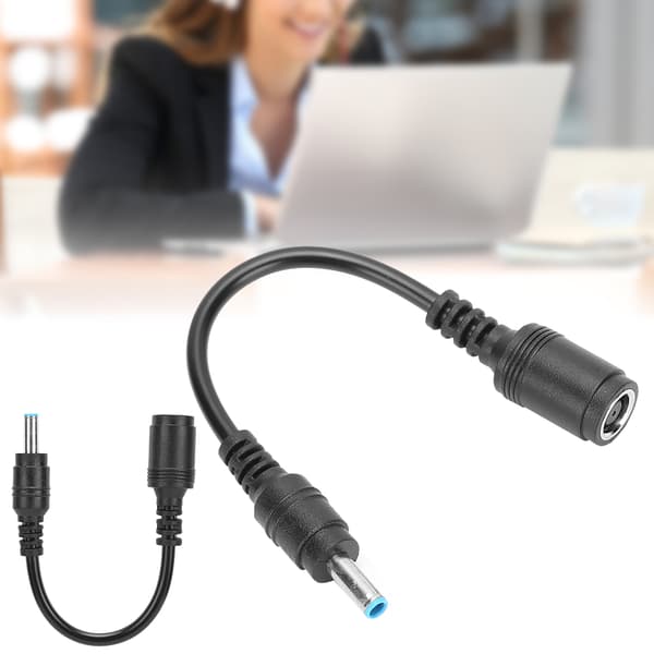 2 stk. Hun til Han Adapter Sort til HP/Dell Lige til Vinkel 7,4 x 5,0 mm til 4,5 x 3,0 mm