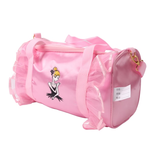 Dansebag for jenter blonder overnattingsbag barn reise oppbevaringsbag med skulderstropp for ballett latin klasse rosa