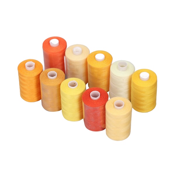 Sytråd 10 Farver Gul Serie 1000 Yards Husholdnings Multifunktion Polyester DIY Syartikler