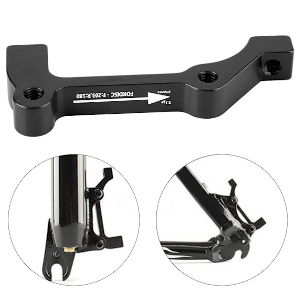 1 st Cykelskiva Cykelbromsfäste Bromsok Adapter PM A-F180 IS B-F203/R180 (B-F203/R180 Svart)