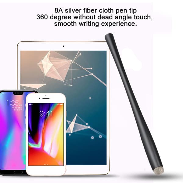 W3L Slank Krop Multi-Funktions Stylus Touch Screen Tegne Pen 8A Sølv Fiber Klud Pen Tip Sort