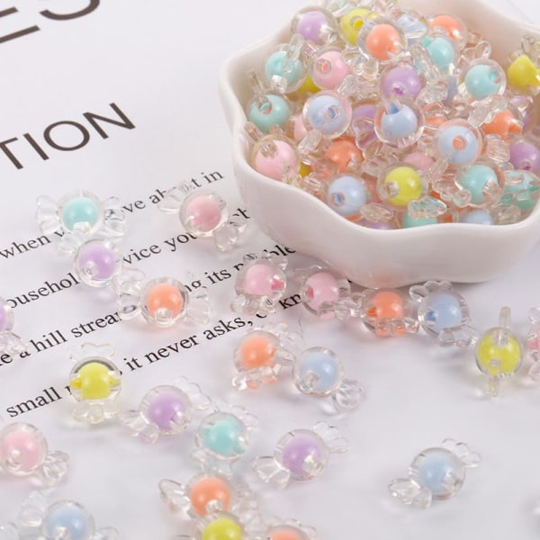 150 färgglada godispärlor DIY handgjorda håraccessoarer Pärlor Armband Halsband Material