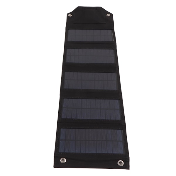 10W Bærbar Solcellelader 5V 2A Foldbar Solcellelader IP67 Vanntett for Smarttelefoner, Nettbrett, Powerbanker, Svart