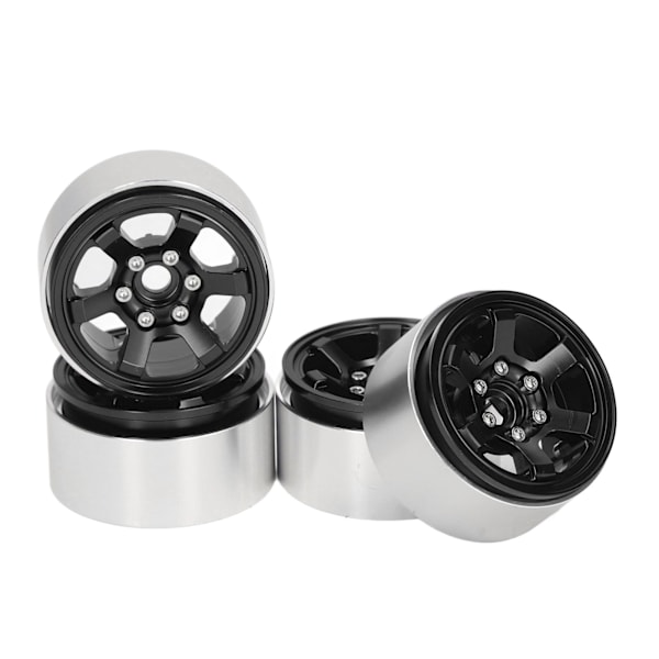 4 stk 1,9 tommers RC Beadlock Hjulnav Aluminium Legering CNC RC Hjulfelger Nav Utbytting for Axial SCX10 for Hsp Svart