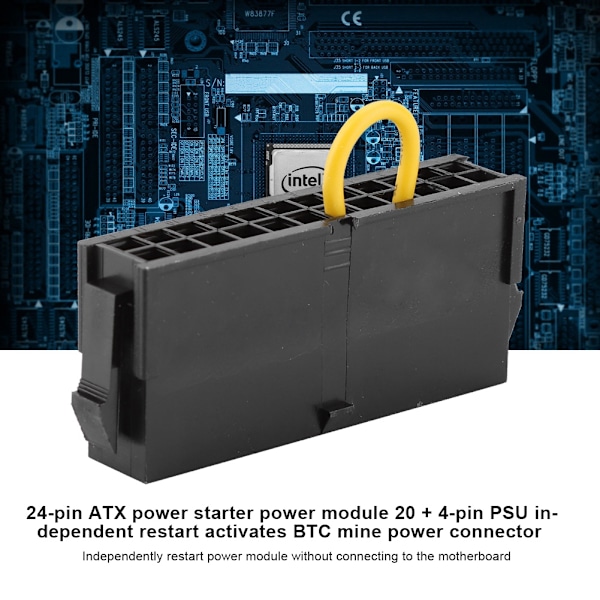 24-Pin ATX Strömförsörjning Startmodul 20+4 Pin PSU Omstartskontakt för BTC Miner Maskin