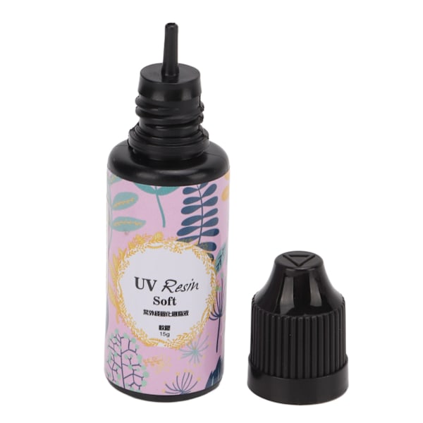 UV Resin Sikker Ikke-giftig Hurtigherdende Høy Transparens Mindre Krymping Lekkasjesikker UV Epoxy Resin for DIY Smykkefremstilling 15g