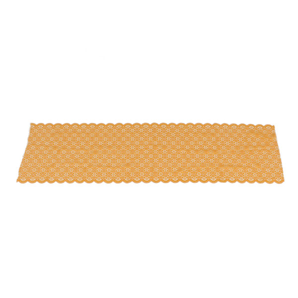 Spetstyg 10 Yards 24cm Bredd Vacker Orange Mjuk Bekväm Stretch Spetskant för DIY Hantverk Kläder
